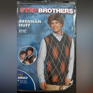 Step Brothers Brennan Huff Halloween Costume with Vest and Wig